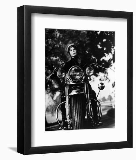 The Girl on a Motorcycle-null-Framed Photo