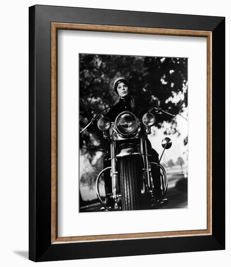 The Girl on a Motorcycle-null-Framed Photo