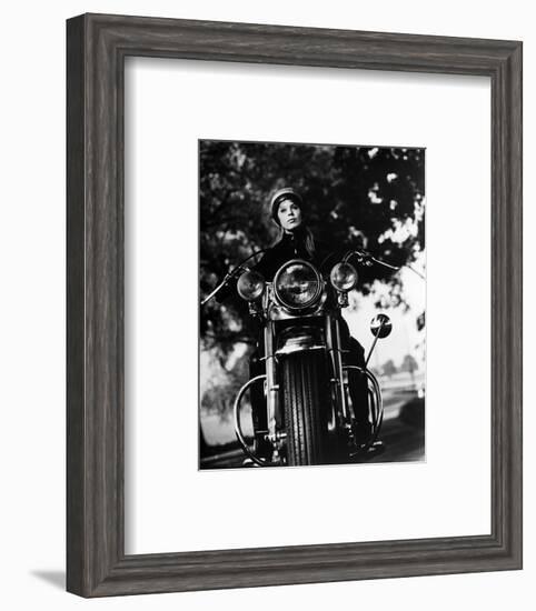 The Girl on a Motorcycle-null-Framed Photo