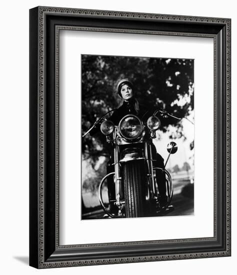 The Girl on a Motorcycle-null-Framed Photo