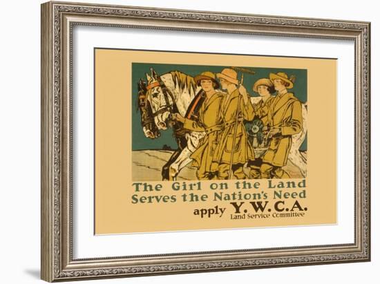 The Girl on Land Serves the Nations Need-Edward Penfield-Framed Art Print