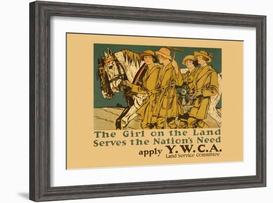 The Girl on Land Serves the Nations Need-Edward Penfield-Framed Art Print