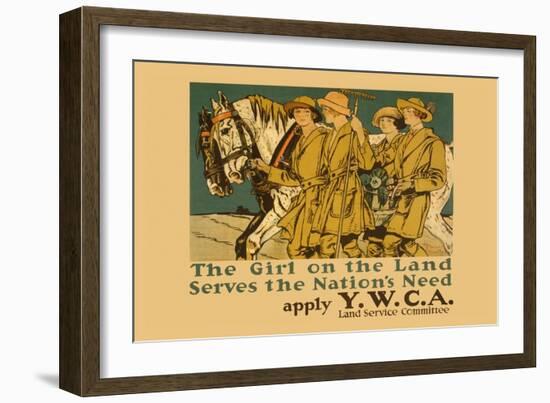 The Girl on Land Serves the Nations Need-Edward Penfield-Framed Art Print