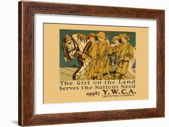 The Girl on Land Serves the Nations Need-Edward Penfield-Framed Art Print