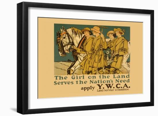 The Girl on Land Serves the Nations Need-Edward Penfield-Framed Art Print