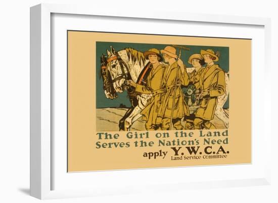 The Girl on Land Serves the Nations Need-Edward Penfield-Framed Art Print