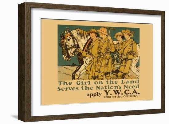 The Girl on Land Serves the Nations Need-Edward Penfield-Framed Art Print