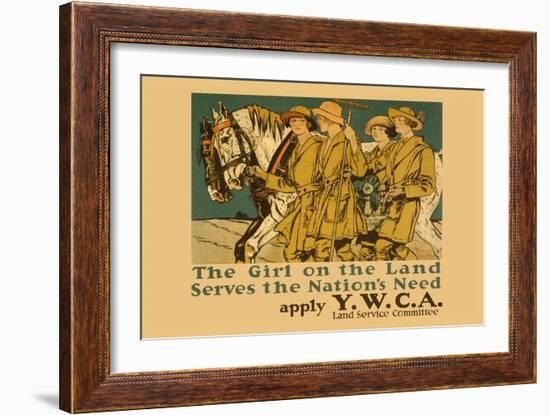The Girl on Land Serves the Nations Need-Edward Penfield-Framed Art Print