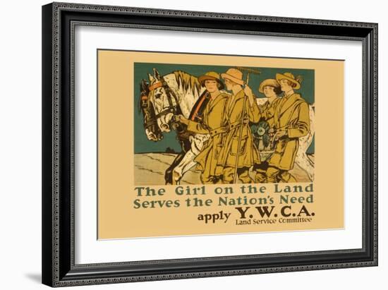 The Girl on Land Serves the Nations Need-Edward Penfield-Framed Art Print