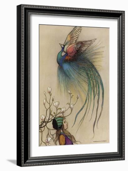 The Girl the Tree and the Bird of Paradise-Warwick Goble-Framed Premium Photographic Print