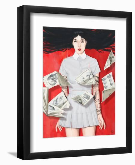 The Girl Who Knew Too Much-Alexander Grahovsky-Framed Art Print