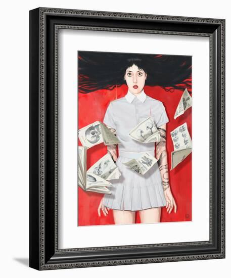 The Girl Who Knew Too Much-Alexander Grahovsky-Framed Art Print