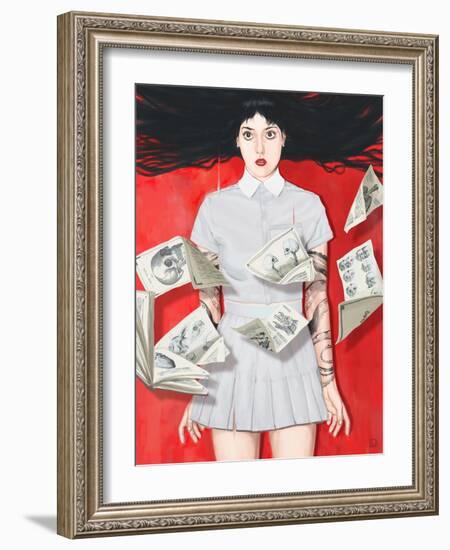 The Girl Who Knew Too Much-Alexander Grahovsky-Framed Art Print