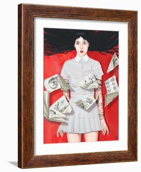 The Girl Who Knew Too Much-Alexander Grahovsky-Framed Art Print