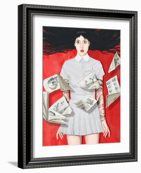 The Girl Who Knew Too Much-Alexander Grahovsky-Framed Art Print