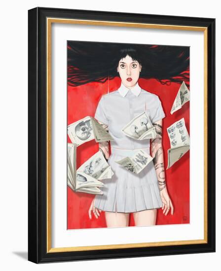 The Girl Who Knew Too Much-Alexander Grahovsky-Framed Art Print