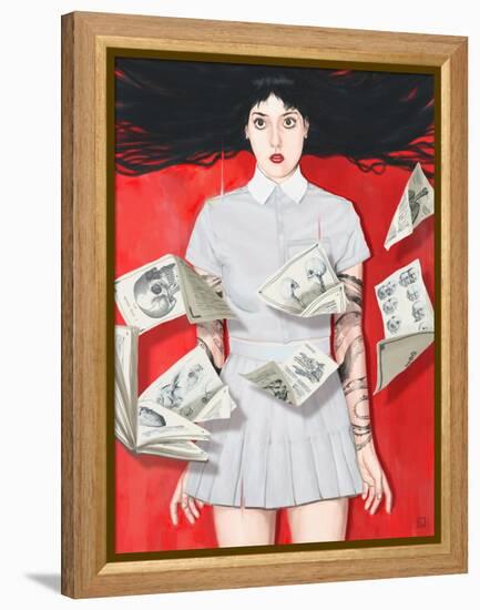 The Girl Who Knew Too Much-Alexander Grahovsky-Framed Stretched Canvas