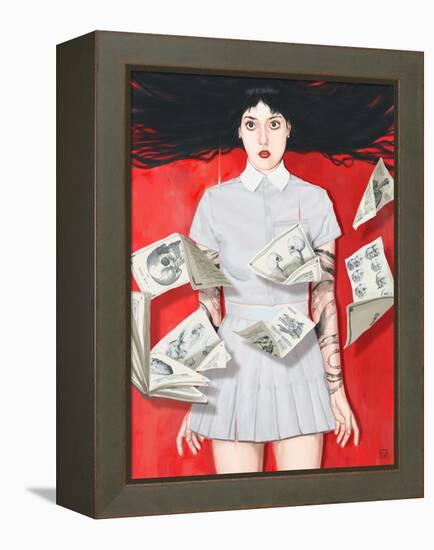 The Girl Who Knew Too Much-Alexander Grahovsky-Framed Stretched Canvas