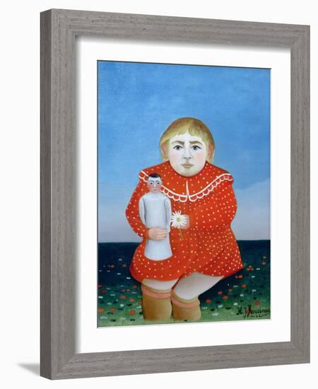 The Girl with a Doll, c.1892 or c.1904-05-Henri Rousseau-Framed Giclee Print