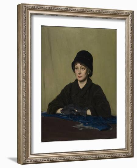 The Girl with a Tattered Glove, 1909 (Oil on Canvas)-William Nicholson-Framed Giclee Print