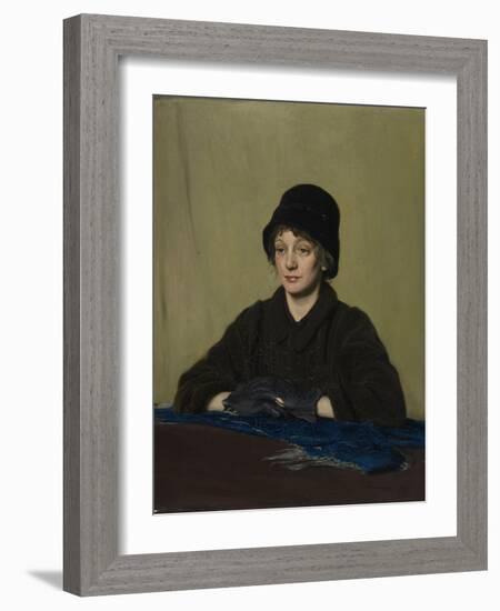 The Girl with a Tattered Glove, 1909 (Oil on Canvas)-William Nicholson-Framed Giclee Print