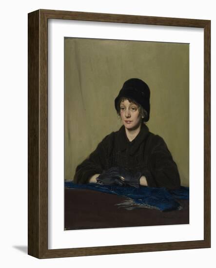 The Girl with a Tattered Glove, 1909 (Oil on Canvas)-William Nicholson-Framed Giclee Print