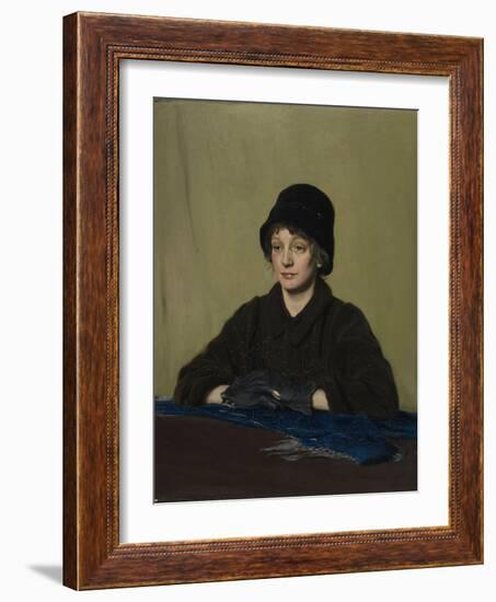 The Girl with a Tattered Glove, 1909 (Oil on Canvas)-William Nicholson-Framed Giclee Print