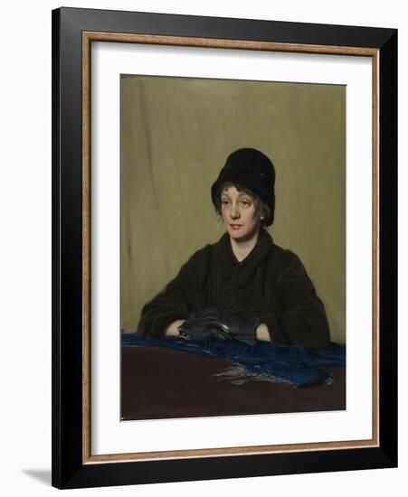 The Girl with a Tattered Glove, 1909 (Oil on Canvas)-William Nicholson-Framed Giclee Print