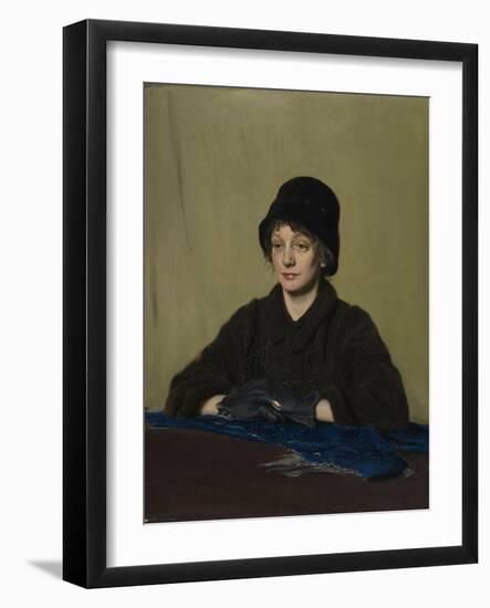 The Girl with a Tattered Glove, 1909 (Oil on Canvas)-William Nicholson-Framed Giclee Print