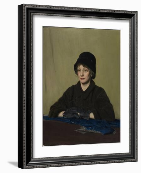 The Girl with a Tattered Glove, 1909 (Oil on Canvas)-William Nicholson-Framed Giclee Print