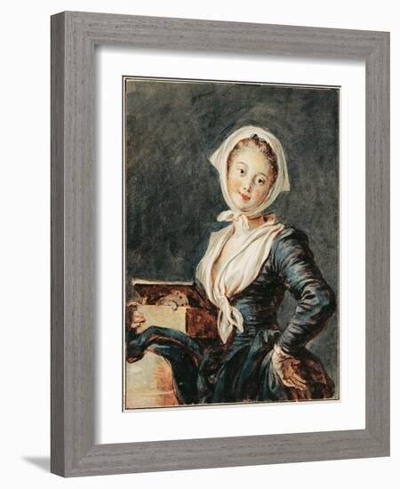 The Girl with the Marmot-Jean-Honoré Fragonard-Framed Giclee Print