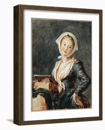 The Girl with the Marmot-Jean-Honoré Fragonard-Framed Giclee Print