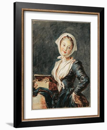 The Girl with the Marmot-Jean-Honoré Fragonard-Framed Giclee Print