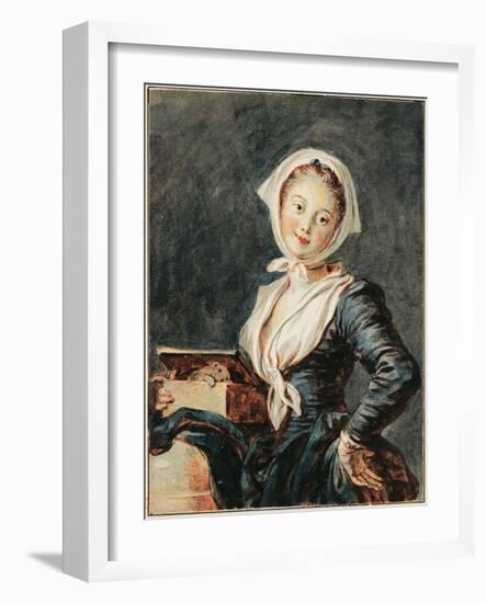 The Girl with the Marmot-Jean-Honoré Fragonard-Framed Giclee Print