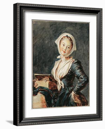 The Girl with the Marmot-Jean-Honoré Fragonard-Framed Giclee Print