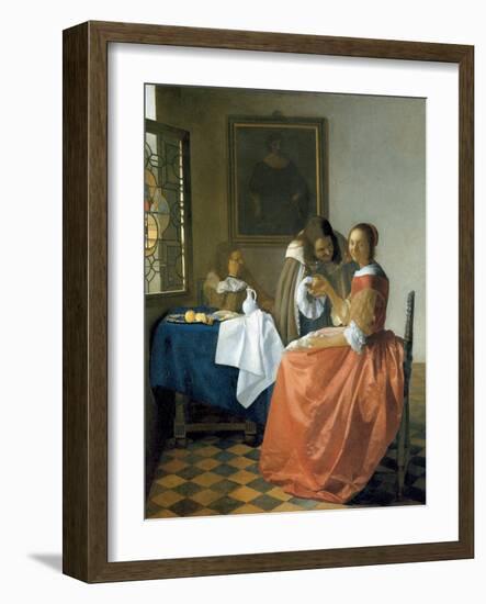The Girl with the Wineglass, 1659-1660-Johannes Vermeer-Framed Giclee Print