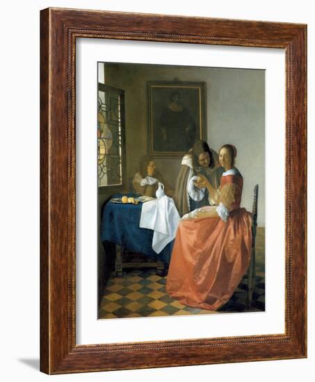 The Girl with the Wineglass, 1659-1660-Johannes Vermeer-Framed Giclee Print