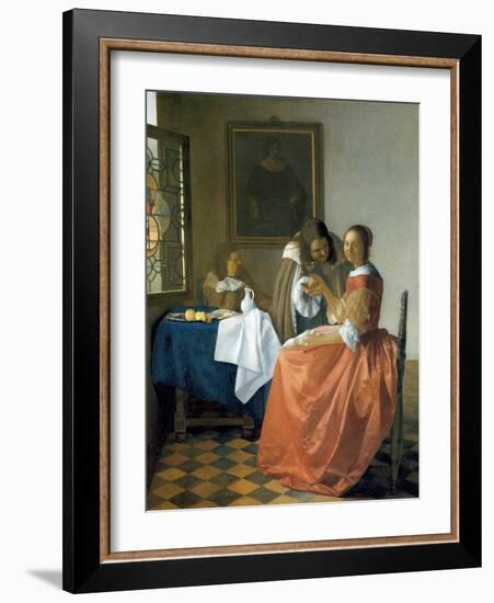 The Girl with the Wineglass, 1659-1660-Johannes Vermeer-Framed Giclee Print