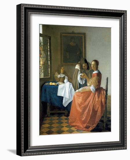 The Girl with the Wineglass, 1659-1660-Johannes Vermeer-Framed Giclee Print