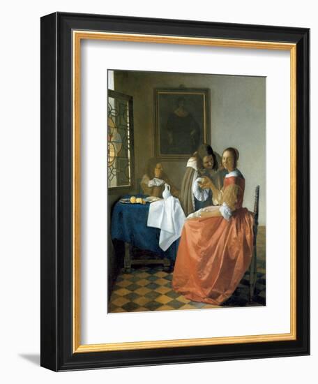 The Girl with the Wineglass, 1659-1660-Johannes Vermeer-Framed Giclee Print