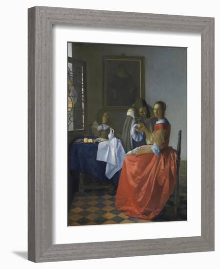 The Girl with the Wineglass-Johannes Vermeer-Framed Giclee Print