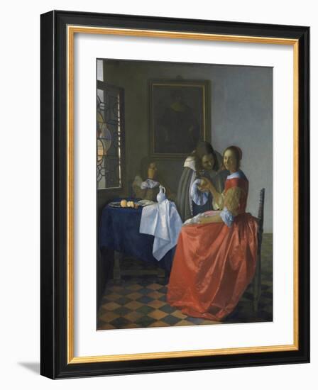 The Girl with the Wineglass-Johannes Vermeer-Framed Giclee Print