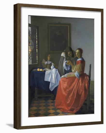 The Girl with the Wineglass-Johannes Vermeer-Framed Giclee Print