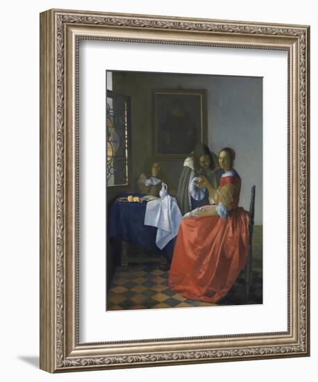 The Girl with the Wineglass-Johannes Vermeer-Framed Giclee Print