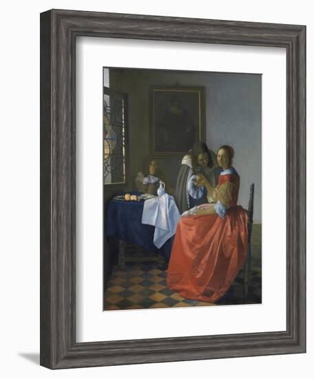 The Girl with the Wineglass-Johannes Vermeer-Framed Giclee Print