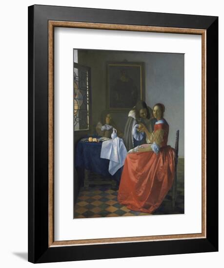 The Girl with the Wineglass-Johannes Vermeer-Framed Giclee Print