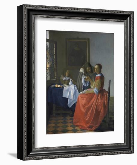 The Girl with the Wineglass-Johannes Vermeer-Framed Giclee Print