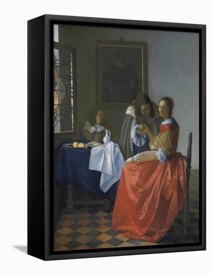 The Girl with the Wineglass-Johannes Vermeer-Framed Premier Image Canvas