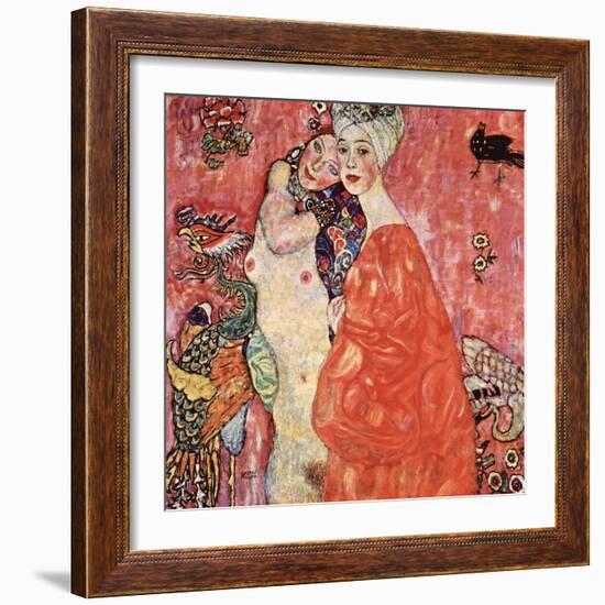 The Girlfriends-Gustav Klimt-Framed Art Print