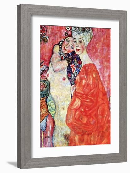 The Girlfriends-Gustav Klimt-Framed Art Print